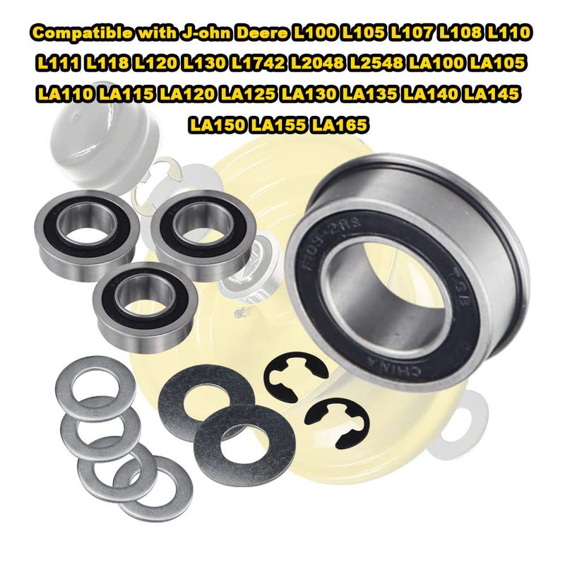 KINTLE Front Wheel Bushing to Bearing Conversion Kit for John D-eere Lawn Mower Fits L100 L105 L108 L110 L120 L130 and M123811, GX21931, M143338, M123253, R27434 - Image 2